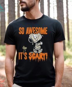So Awesome It’s Scary Snoopy Woodstock Halloween Shirt, Snoopy Woodstock Mummy Halloween T Shirt