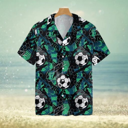 Soccer Grunge Urban Pattern Tropical Hawaiian Shirt For Men And Women