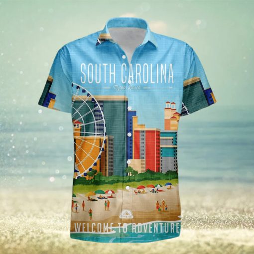 South Carolina Retro Style Travel Summer 3D Hawaiian Shirt Gift For Men And Women Fans