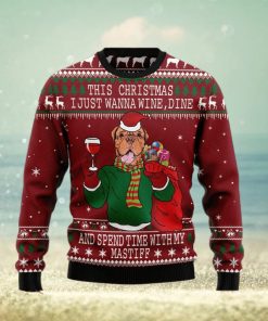 Spend Time With My Mastiff Snowflake Ugly Christmas Sweater