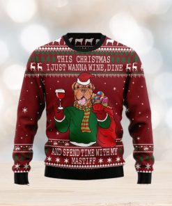 Spend Time With My Mastiff Snowflake Ugly Christmas Sweater