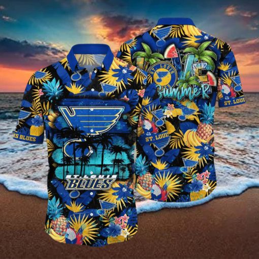 St  Louis Blues NHL Flower Hawaiian Shirt For Men Women Great Gift For Fans