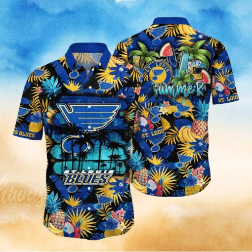 St  Louis Blues NHL Flower Hawaiian Shirt For Men Women Great Gift For Fans