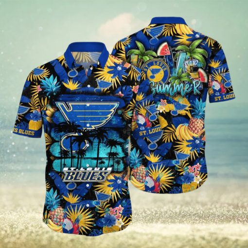 St  Louis Blues NHL Flower Hawaiian Shirt For Men Women Great Gift For Fans