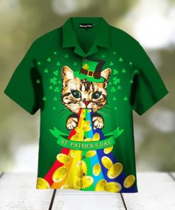 St  Patrick’s Day Cute Cat Hawaiian Shirt Gift For Men Women