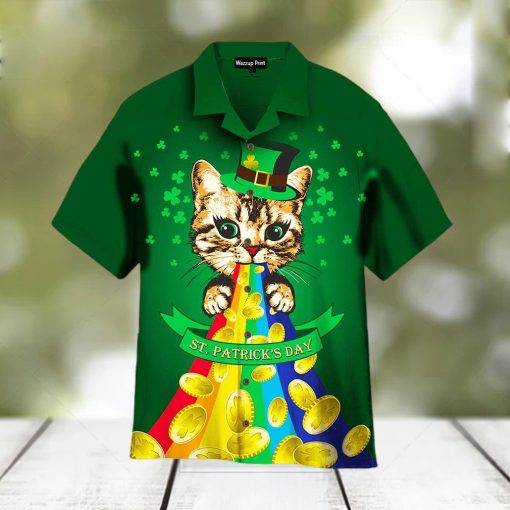 St  Patrick’s Day Cute Cat Hawaiian Shirt Gift For Men Women