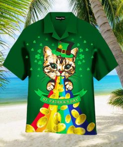 St Patrick’s Day Cute Cat Hawaiian Shirt Gift For Men Women