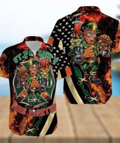 St Patricks Day Firefighter Unisex High Fashion Hawaiian Shirt