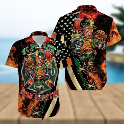 St Patricks Day Firefighter Unisex High Fashion Hawaiian Shirt