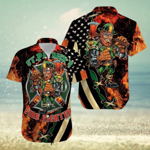 St Patricks Day Firefighter Unisex High Fashion Hawaiian Shirt