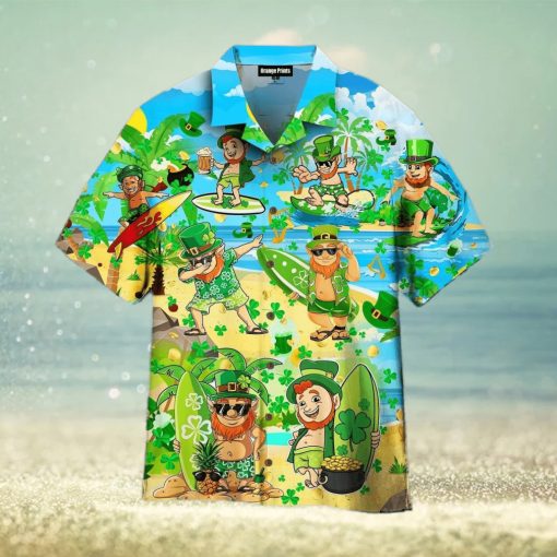 St Patricks Day Green Hawaiian Irish Leprechaun Surfer Surf Hypebeast Fashion Hawaiian Shirt