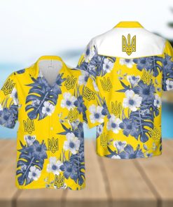 Stand With Ukraine Ukrainian Symbol Support Ukraine Yellow Hawaiian Shirt