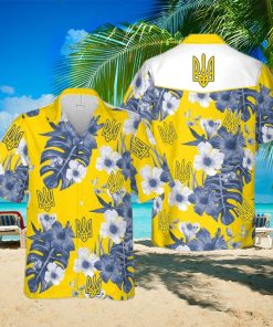 Stand With Ukraine Ukrainian Symbol Support Ukraine Yellow Hawaiian Shirt