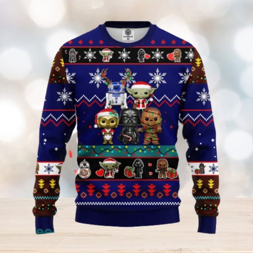 Star Wars Cute Ugly Christmas Sweater Blue 2 Amazing Gift Men And Women Christmas Gift