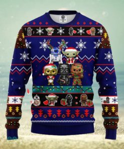 Star Wars Cute Ugly Christmas Sweater Blue 2 Amazing Gift Men And Women Christmas Gift