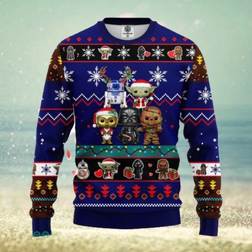 Star Wars Cute Ugly Christmas Sweater Blue 2 Amazing Gift Men And Women Christmas Gift