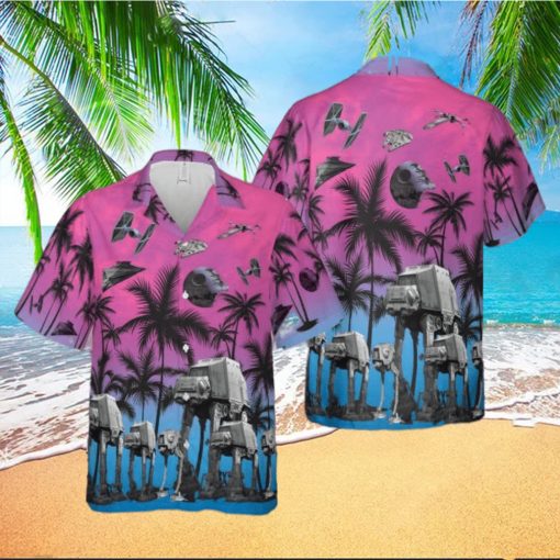 Star Wars Funny Summer Tropical Purple Hawaiian Shirt