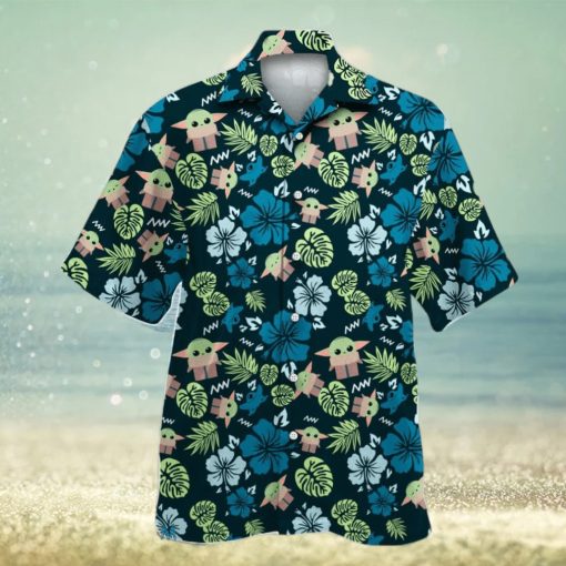 Star Wars The Mandalorian Grogu Baby Yoda Leaves Hawaiian Shirt