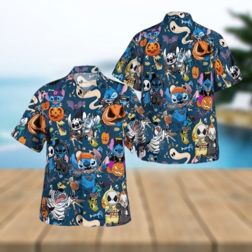 Stitch Pumpkin Halloween Hawaiian Shirt