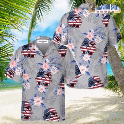 Stormtrooper Helmet American Flag Hawaiian Shirt