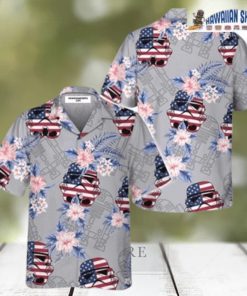 Stormtrooper Helmet American Flag Hawaiian Shirt