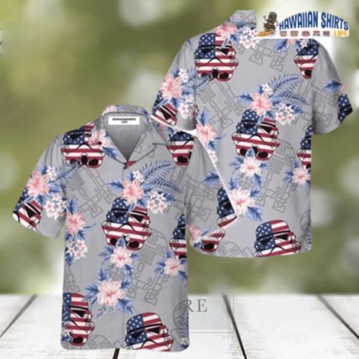 Stormtrooper Helmet American Flag Hawaiian Shirt