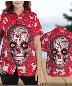 Sugar Skull Kansas City Chiefs Hawaiian Shirt