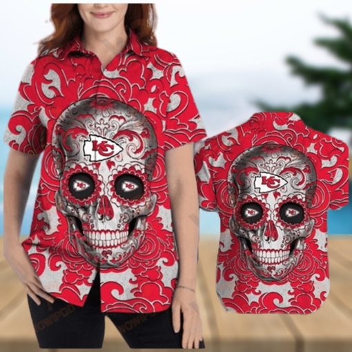 Sugar Skull Kansas City Chiefs Hawaiian Shirt