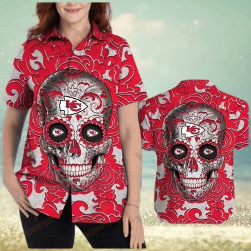 Sugar Skull Kansas City Chiefs Hawaiian Shirt