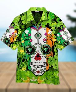 Sugar Skull Saint St Patricks Day Hot Version Hawaiian Shirt