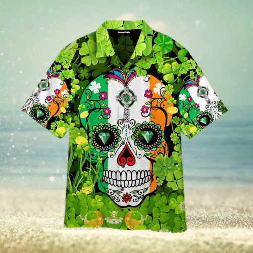 Sugar Skull Saint St Patricks Day Hot Version Hawaiian Shirt