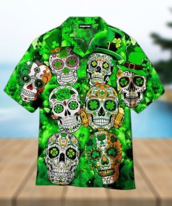 Sugar Skull St Patrick’s Day Hot Outfit Hawaiian Shirt