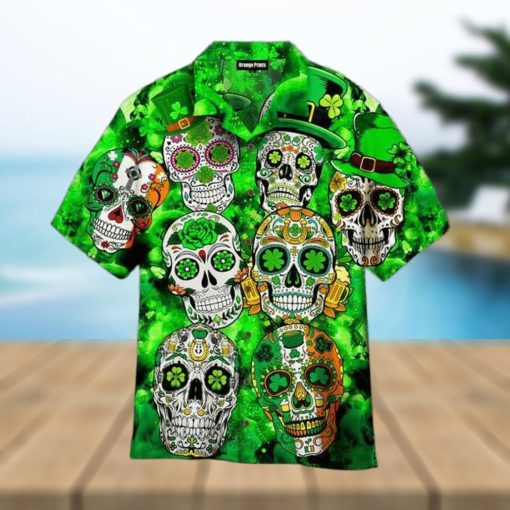 Sugar Skull St Patrick’s Day Hot Outfit Hawaiian Shirt