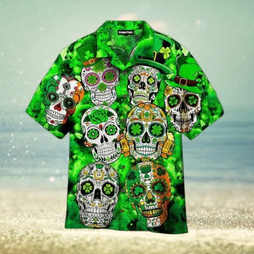 Sugar Skull St Patrick’s Day Hot Outfit Hawaiian Shirt