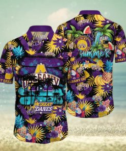 Summer Aloha NCAA Albany Great Danes Hawaiian Shirt Tropical Fruit Pattern