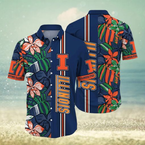 Summer Aloha NCAA Illinois Fighting Illini Hawaiian Shirt Gift For Mom