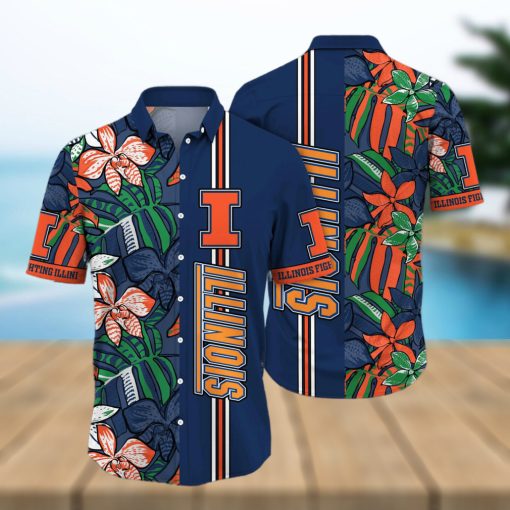 Summer Aloha NCAA Illinois Fighting Illini Hawaiian Shirt Gift For Mom