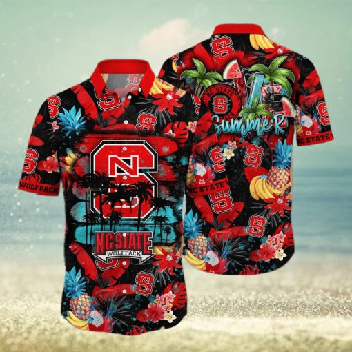 Summer Aloha NCAA NC State Wolfpack Hawaiian Shirt Tropical Fruit Pattern