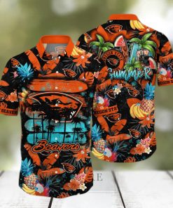 Summer Aloha NCAA Oregon State Beavers Hawaiian Shirt Tropical Fruit Pattern