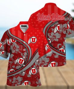 Summer Aloha NCAA Utah Utes Hawaiian Shirt US Flag Custom Name Best Beach Gift