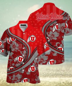 Summer Aloha NCAA Utah Utes Hawaiian Shirt US Flag Custom Name Best Beach Gift