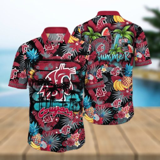 Summer Aloha NCAA Washington State Cougars Hawaiian Shirt Tropical Fruit Pattern