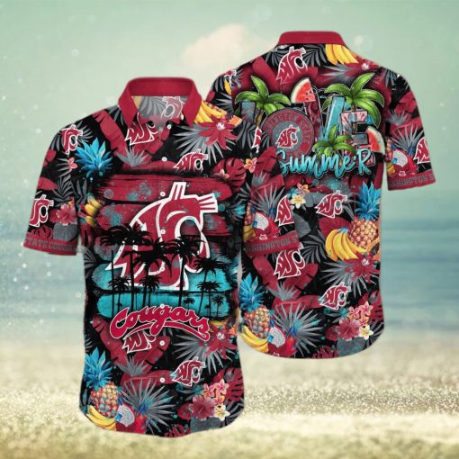 Summer Aloha NCAA Washington State Cougars Hawaiian Shirt Tropical Fruit Pattern