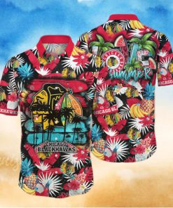 Summer Aloha NHL Chicago Blackhawks Hawaiian Shirt Tropical Fruit Pattern