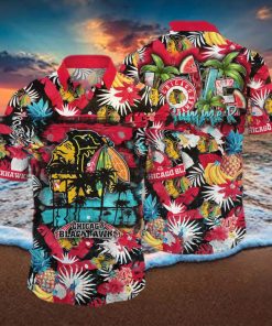 Summer Aloha NHL Chicago Blackhawks Hawaiian Shirt Tropical Fruit Pattern