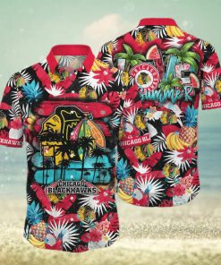 Summer Aloha NHL Chicago Blackhawks Hawaiian Shirt Tropical Fruit Pattern