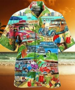 Summer Car Holiday On The Beach Hawaiian Aloha Shirts