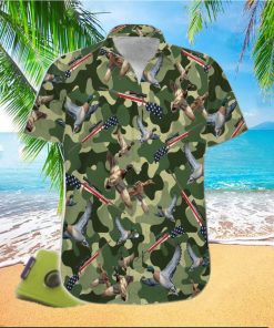 Suns Up Guns Up Duck Hunter Green Camo Pattern Unisex Hawaiian Shirts