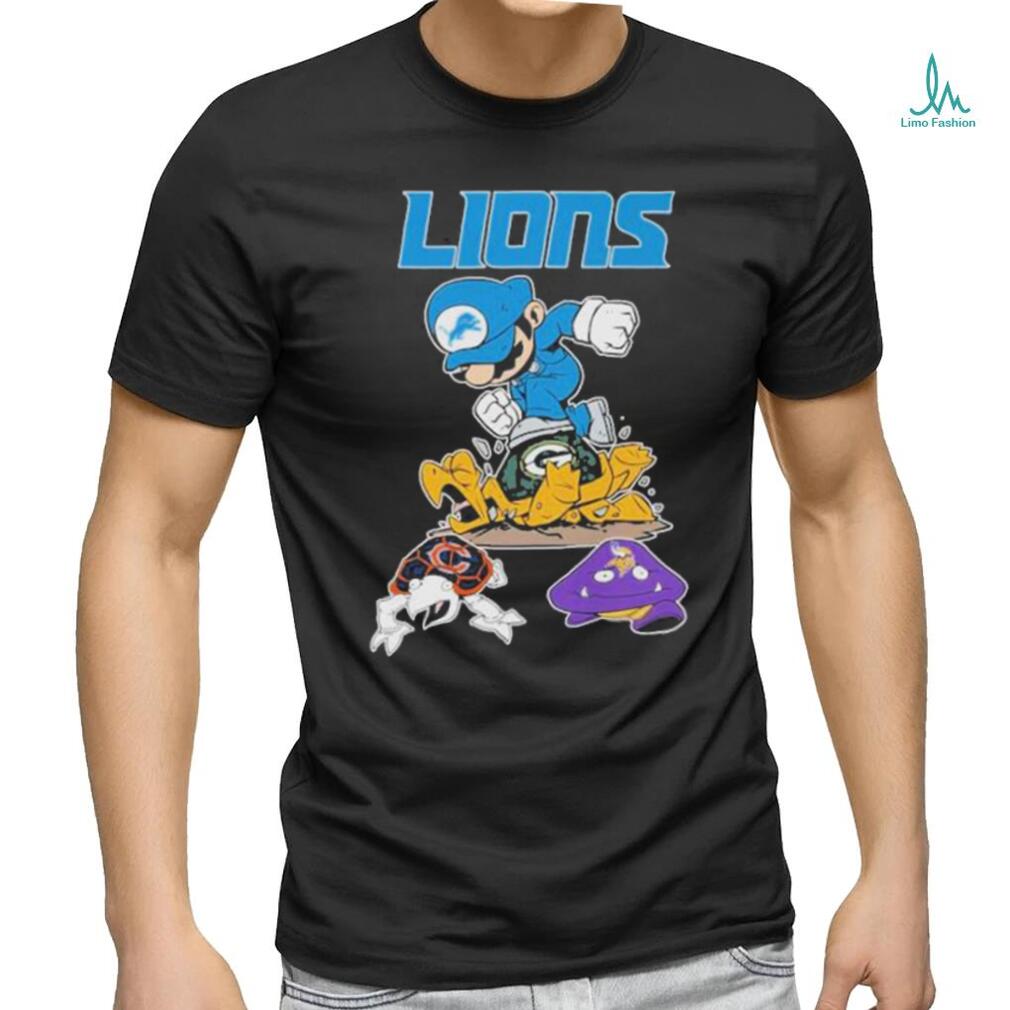 Super Mario Detroit Lions Packers Bears And Vikings T shirt - Limotees