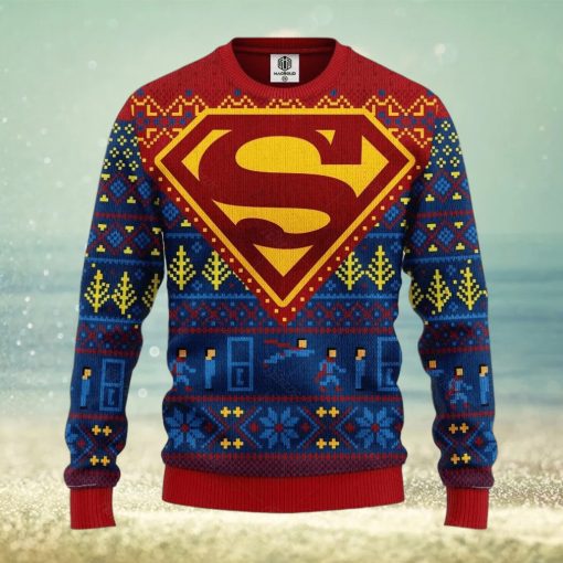 Supermans Ugly Christmas Ugly Sweater Superhero Ugly Xmas